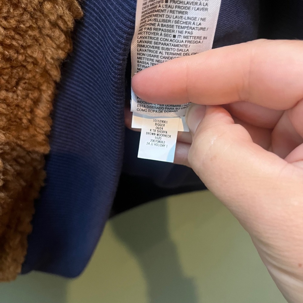 Janie and Jack Kids Brown Sherpa Fleece Quarter Zip Mock Neck Pullover 5-6 - Picture 3 of 6